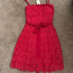 Elegant Red Lace Dress